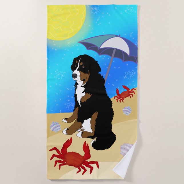 Bernese Mountain Dog Beach Towel (Front)