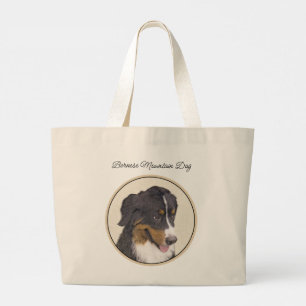 Bernese Mountain Dog Berner Painting Cute Pet Art Large Tote Bag