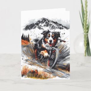 Bernese Mountain Dog Biking In The Mountains Thank You Card