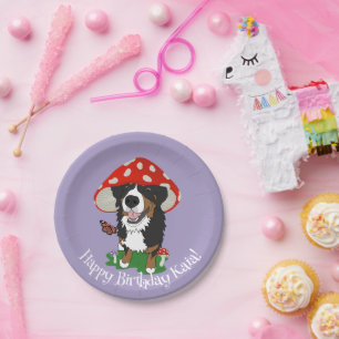 Bernese Mountain Dog Birthday Paper Plate