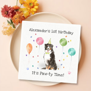 Bernese Mountain Dog Birthday Party Napkin