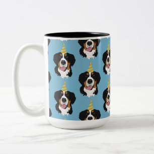 Bernese Mountain Dog Birthday  Two-Tone Coffee Mug