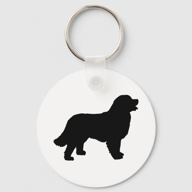 Bernese Mountain Dog (black silhouette) Key Ring (Front)