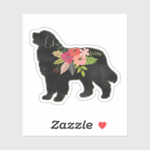Bernese Mountain Dog Breed Boho Floral Silhouette