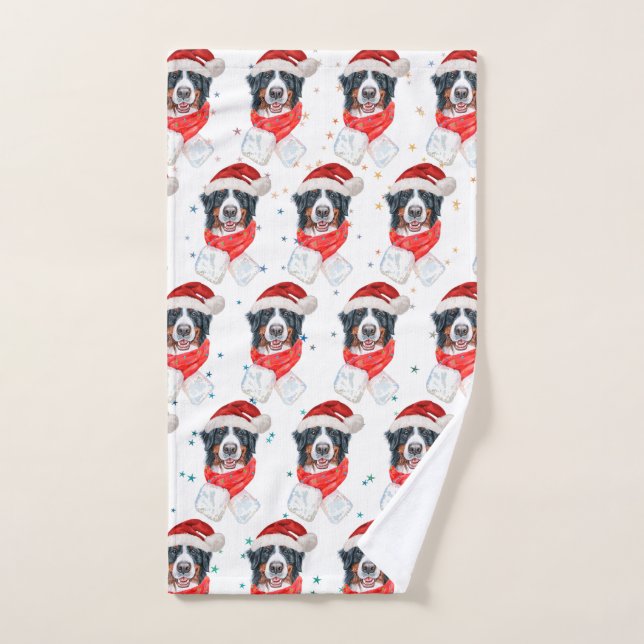 Bernese Mountain Dog Breed Christmas Hand Towel (Hand Towel)