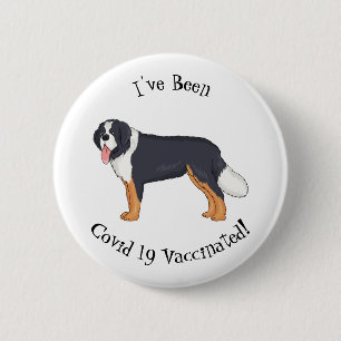Bernese mountain dog cartoon illustration 6 cm round badge