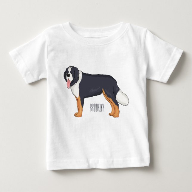 Bernese mountain dog cartoon illustration baby T-Shirt (Front)