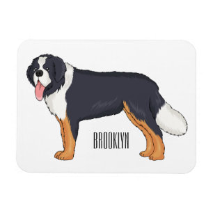 Bernese mountain dog cartoon illustration magnet