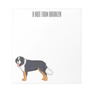 Bernese mountain dog cartoon illustration notepad