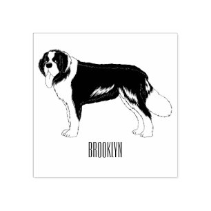 Bernese mountain dog cartoon illustration rubber stamp