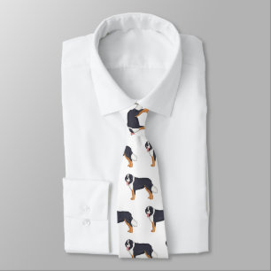 Bernese mountain dog cartoon illustration  tie