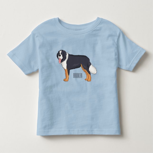 Bernese mountain dog cartoon illustration toddler T-Shirt (Front)