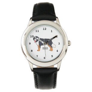 Bernese mountain dog cartoon illustration watch