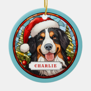 Bernese Mountain Dog Ceramic Circle Ornament