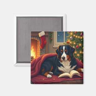 Bernese Mountain Dog Christmas Bedtime Story Magnet