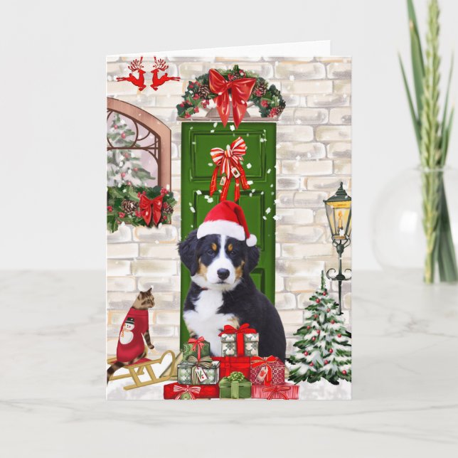 Bernese Mountain Dog Christmas   Card (Front)