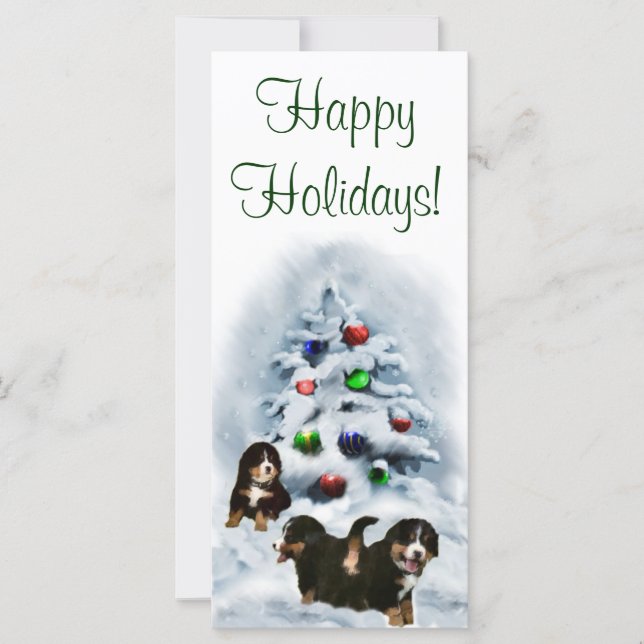 Bernese Mountain Dog Christmas Cards (Front)