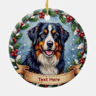 Bernese Mountain Dog Christmas Ceramic Ornament