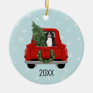 Bernese Mountain Dog christmas Ceramic Ornament