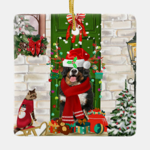 Bernese Mountain Dog Christmas Ceramic Ornament