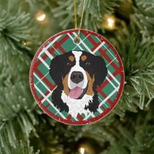 Bernese Mountain Dog Christmas  Ceramic Ornament