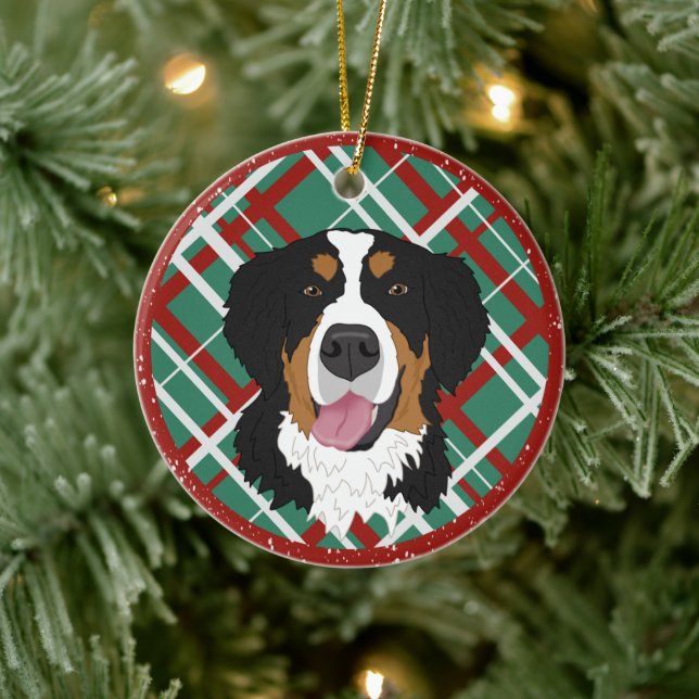 Bernese Mountain Dog Christmas  Ceramic Ornament (Tree)