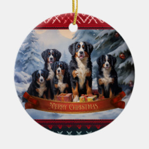 Bernese Mountain Dog Christmas Ceramic Ornament
