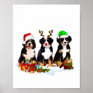 Bernese Mountain Dog Christmas Cute Fullprint Poster