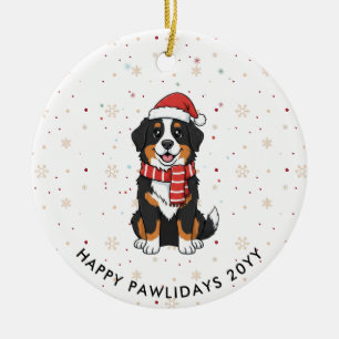 Bernese Mountain Dog Christmas Doodle Ceramic Ornament