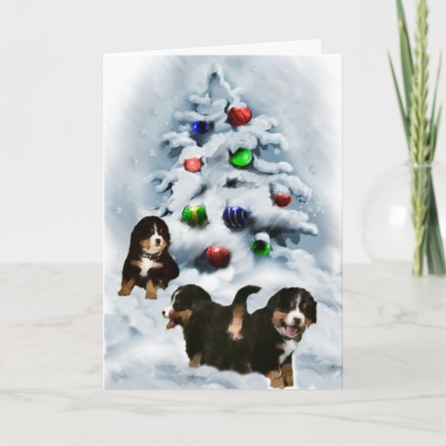 Bernese Mountain Dog Christmas Gifts Holiday Card (Front)