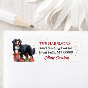 Bernese Mountain Dog Christmas Gifts Return Address Label