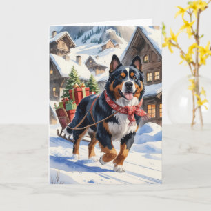Bernese Mountain Dog Christmas Greeting Card