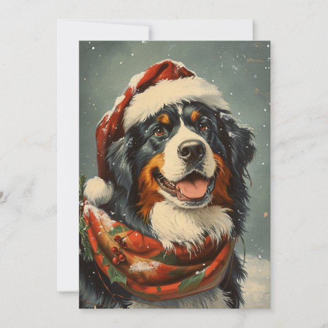 Bernese mountain dog Christmas  Holiday Card (Front)