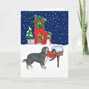 Bernese Mountain Dog Christmas Mail Holiday Card
