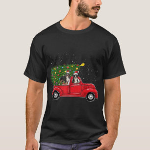 Bernese Mountain Dog Christmas On Red Car Truck Xm T-Shirt