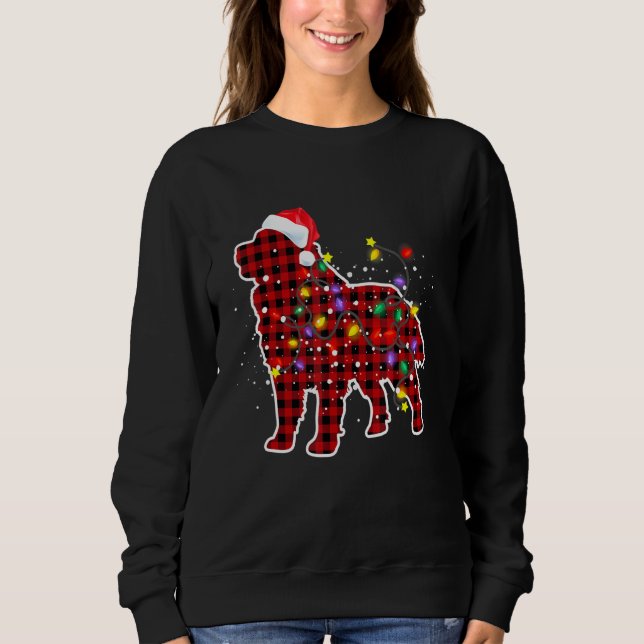 Bernese Mountain Dog Christmas Pyjamas Santa Hat X Sweatshirt (Front)