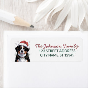 Bernese Mountain Dog Christmas Return Address Return Address Label