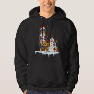 Bernese Mountain Dog Christmas Snowman Xmas Lights Hoodie