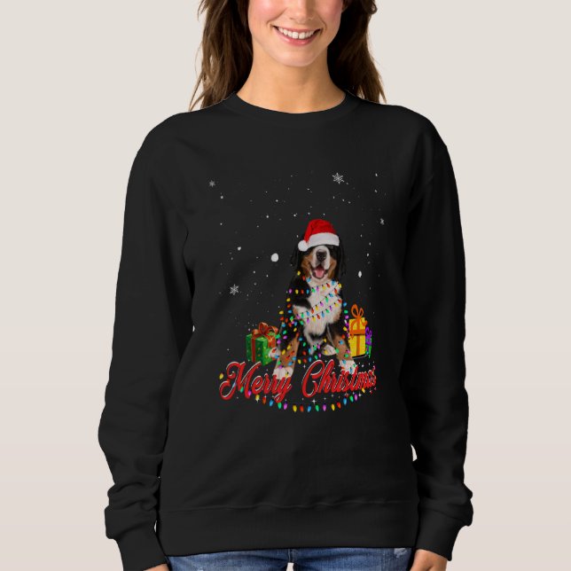 Bernese Mountain Dog Christmas Tee Santa Christmas (Front)