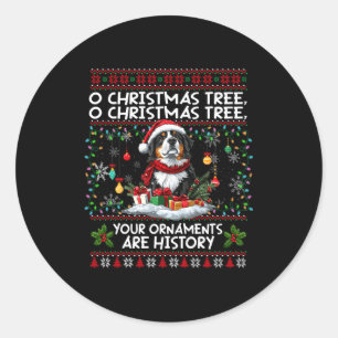 Bernese Mountain Dog Christmas Tree Decorations Do Classic Round Sticker