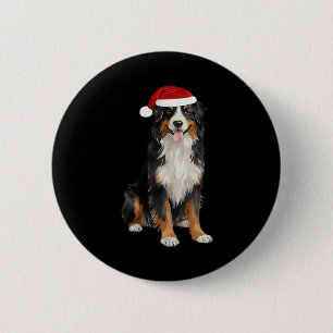 Bernese Mountain Dog Christmas Tree Dog Puppy Wate 6 Cm Round Badge