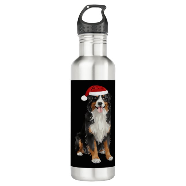 Bernese Mountain Dog Christmas Tree Dog Puppy Wate 710 Ml Water Bottle (Front)