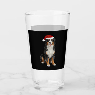 Bernese Mountain Dog Christmas Tree Dog Puppy Wate Glass