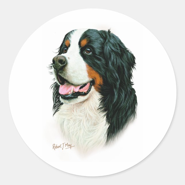 Bernese Mountain Dog Classic Round Sticker (Front)