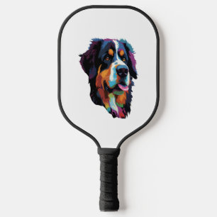 Bernese Mountain Dog Colourful Pickleball Paddle
