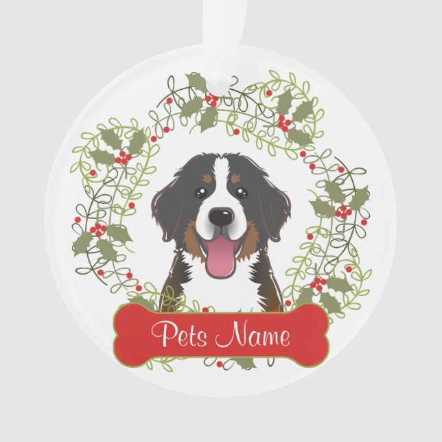Bernese Mountain Dog Customisable Ornament (Front)