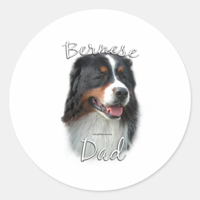 Bernese Mountain Dog Dad 2 Classic Round Sticker (Front)