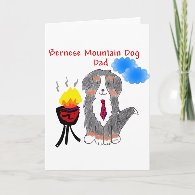 Bernese Mountain Dog Dad Card (Front)