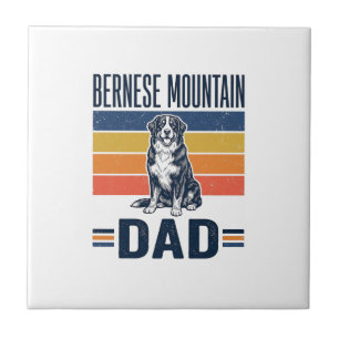 Bernese Mountain Dog Dad Vintage Vector Design_1 Ceramic Tile