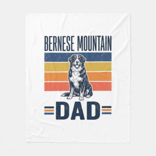 Bernese Mountain Dog Dad Vintage Vector Design_1 Fleece Blanket